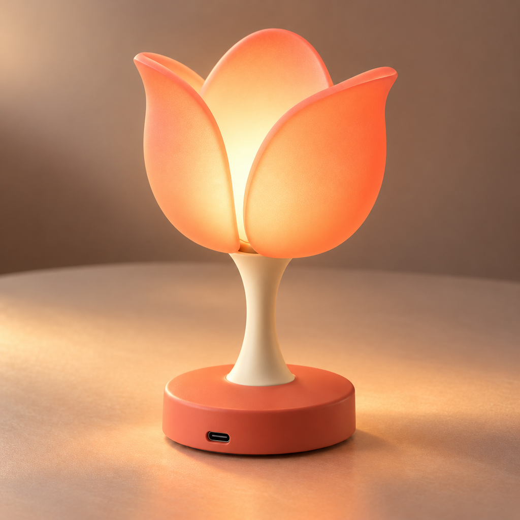 Blooming Tulip LED Lamp – Touch-Control Warm Ambient Desk Light