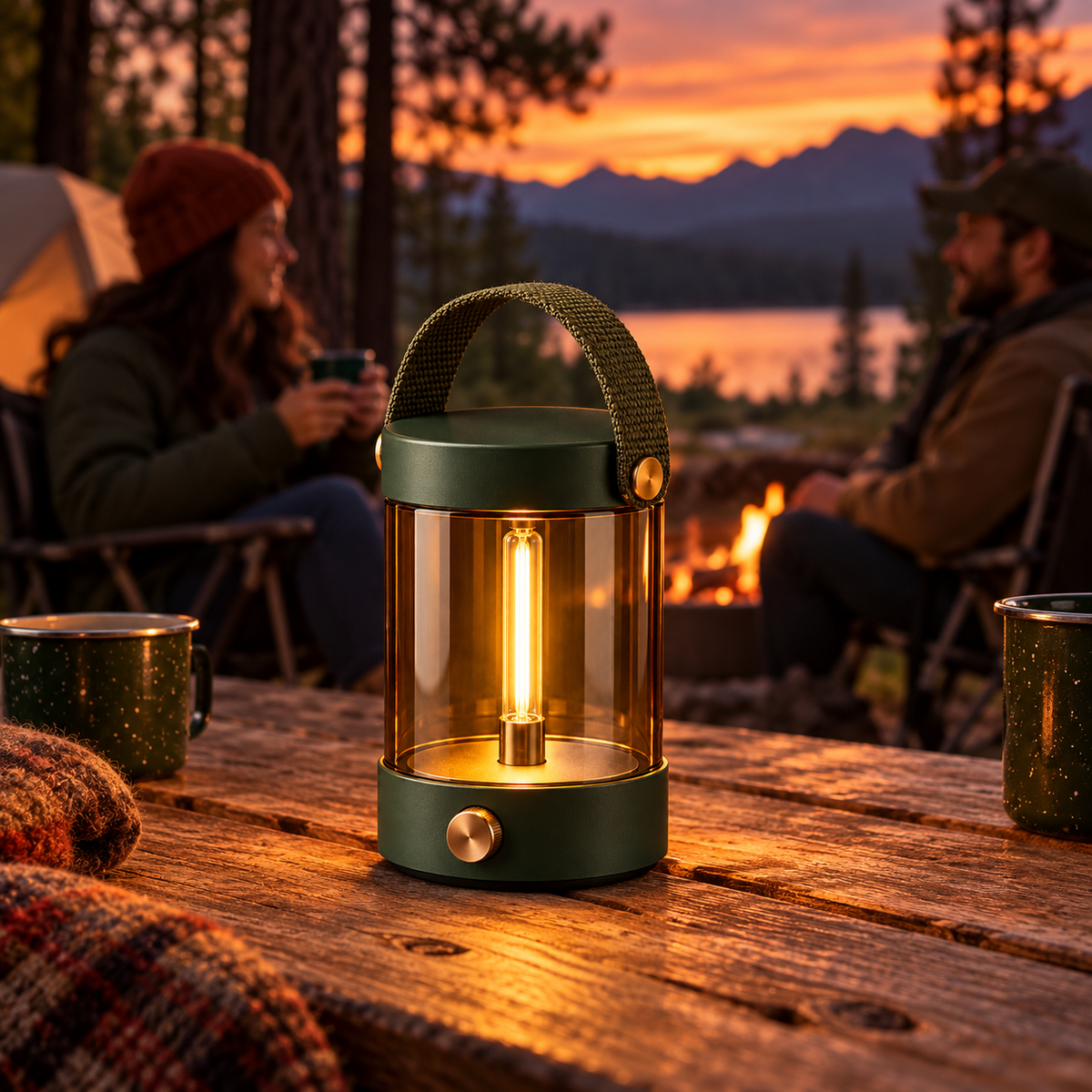 Vintage Camping Lantern – Portable Warm Glow Tent & Outdoor Light