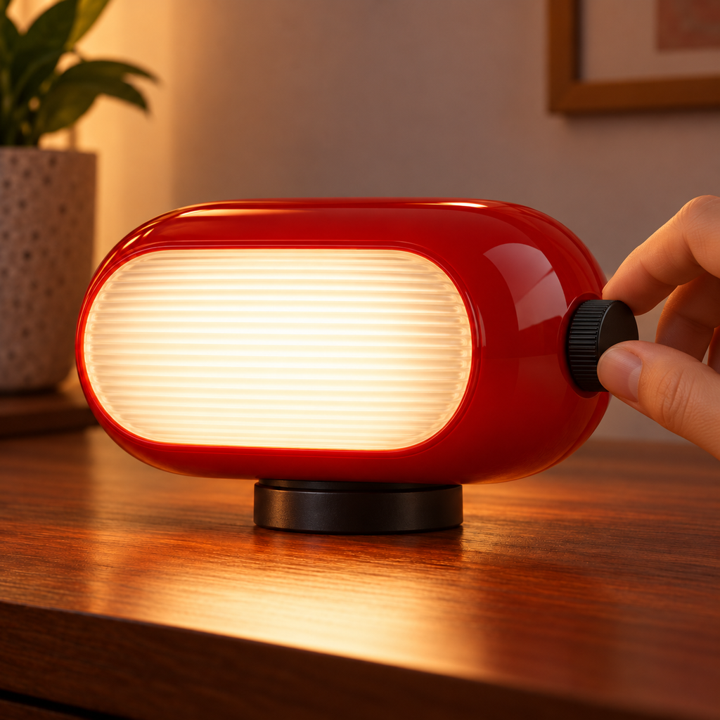 Retro Capsule LED Desk Lamp – Adjustable Warm Light for Home & Office