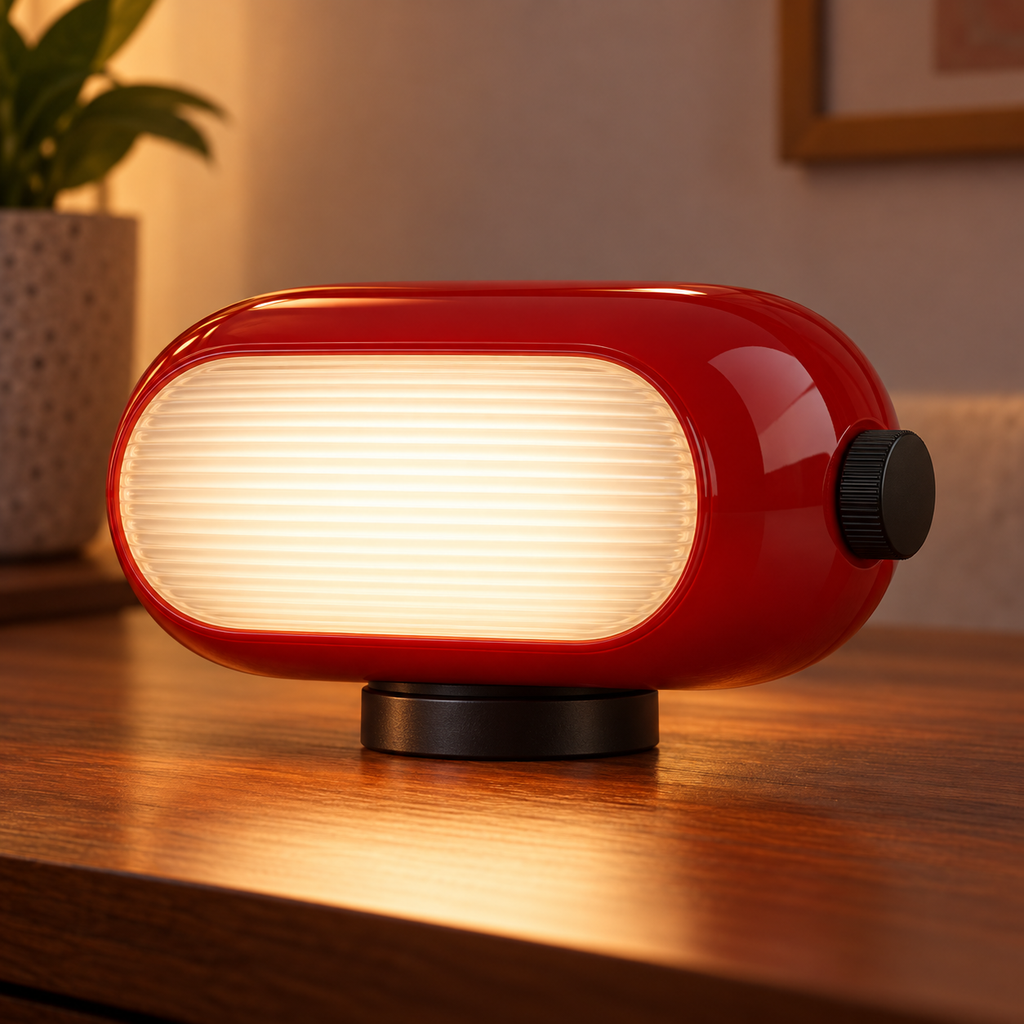 Retro Capsule LED Desk Lamp – Adjustable Warm Light for Home & Office