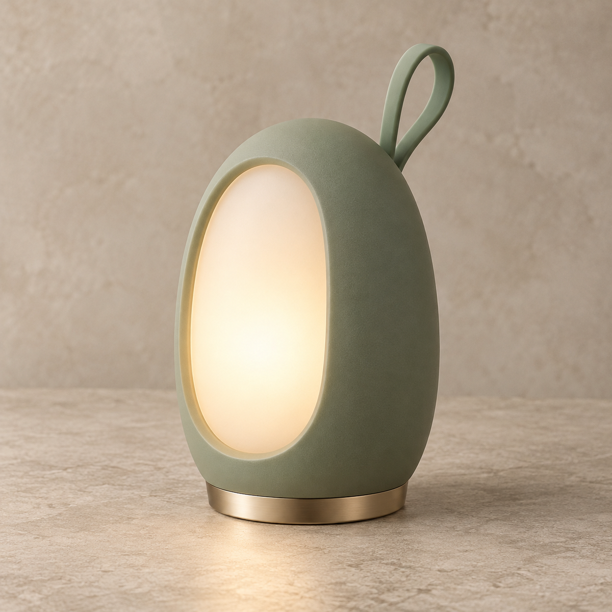 Portable Egg-Shaped LED Desk Lamp – Soft Warm Reading Light with Carry Loop