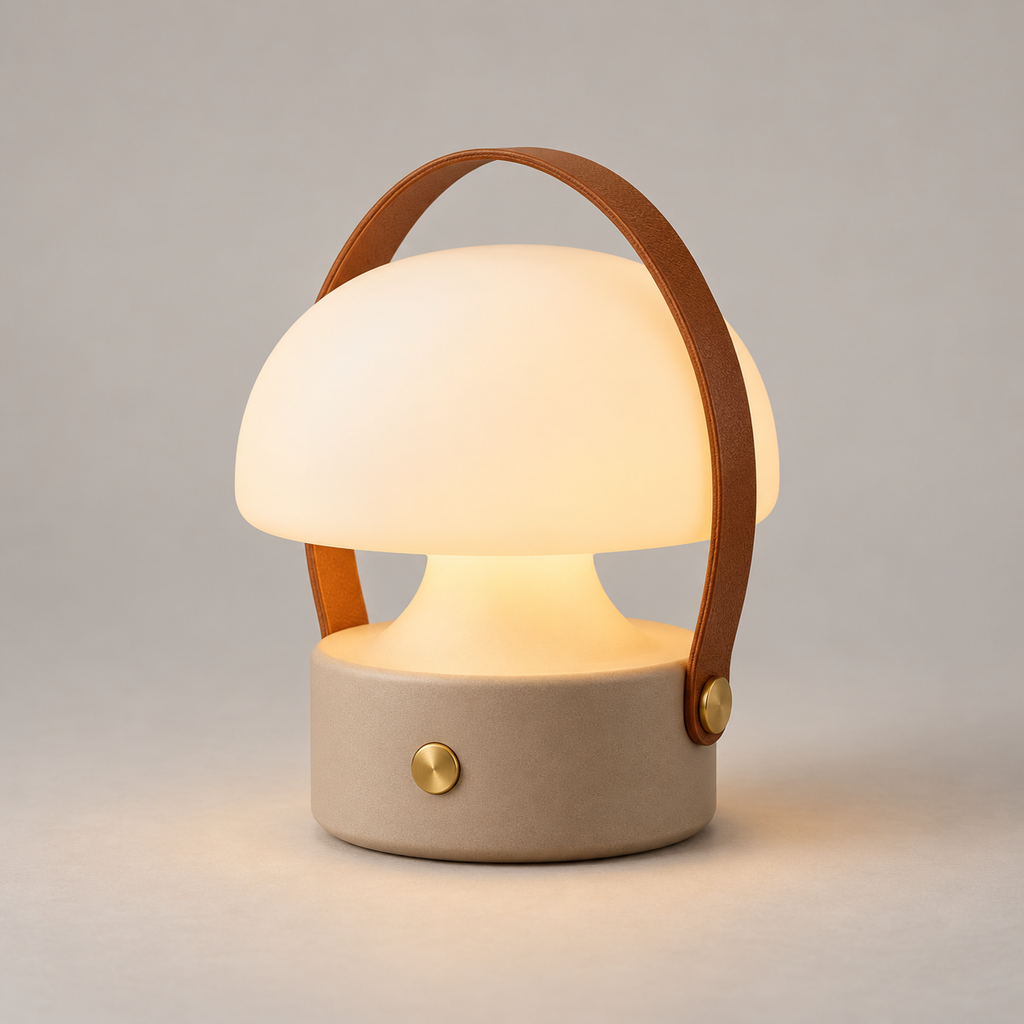 Portable Mushroom Glow Lamp – Warm Ambient Table Lamp with Carry Handle
