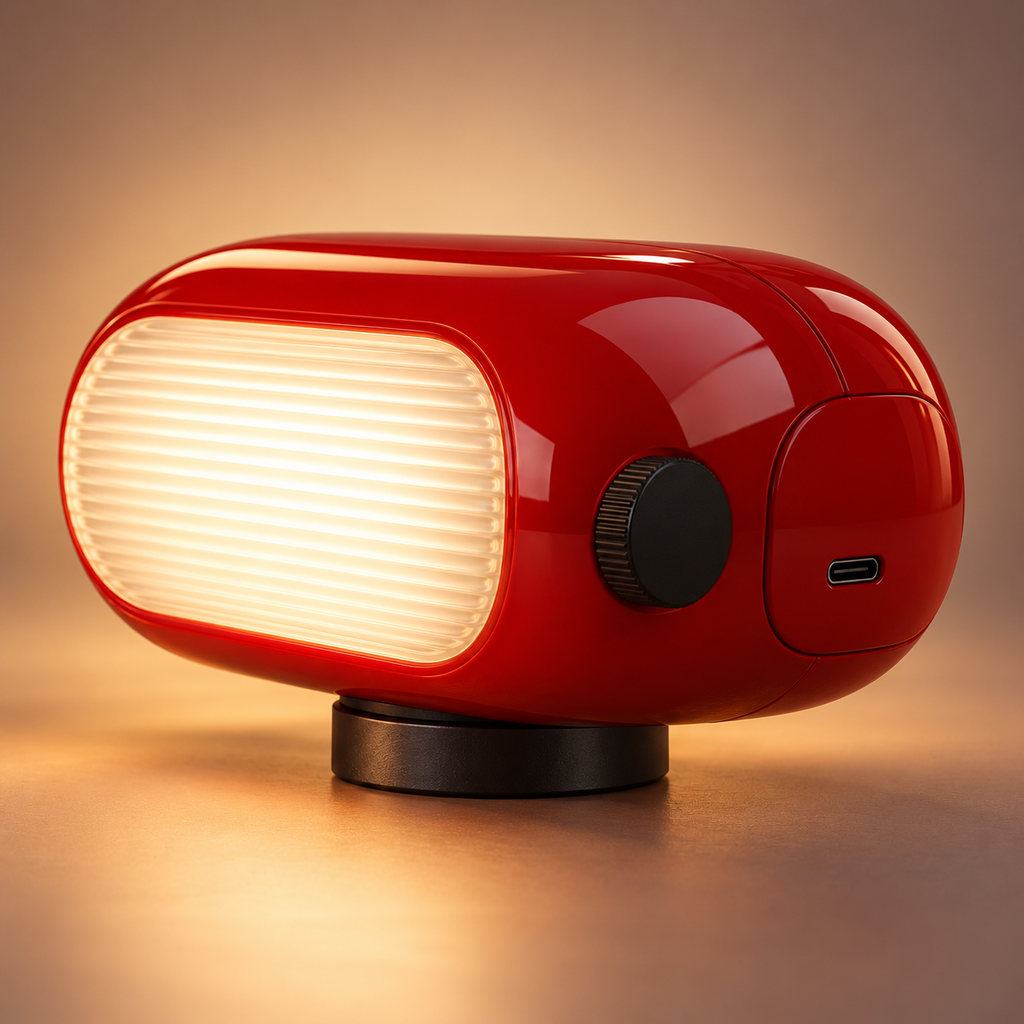 Retro Capsule LED Desk Lamp – Adjustable Warm Light for Home & Office